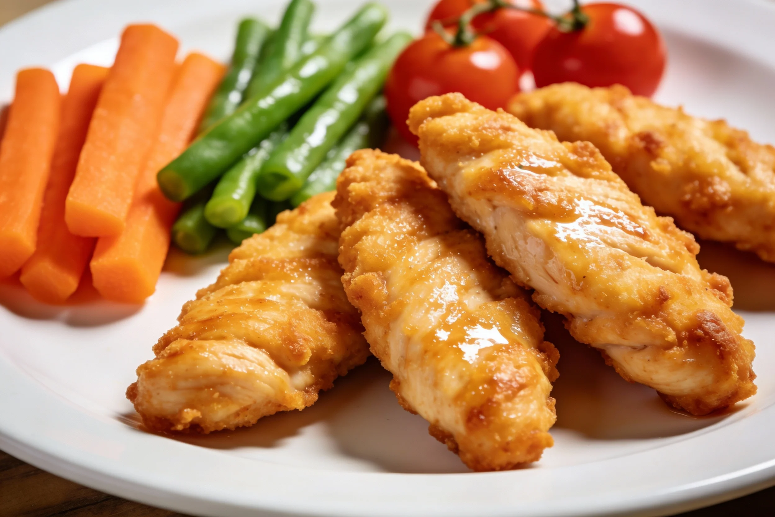 Chicken tenders with vegetable sides