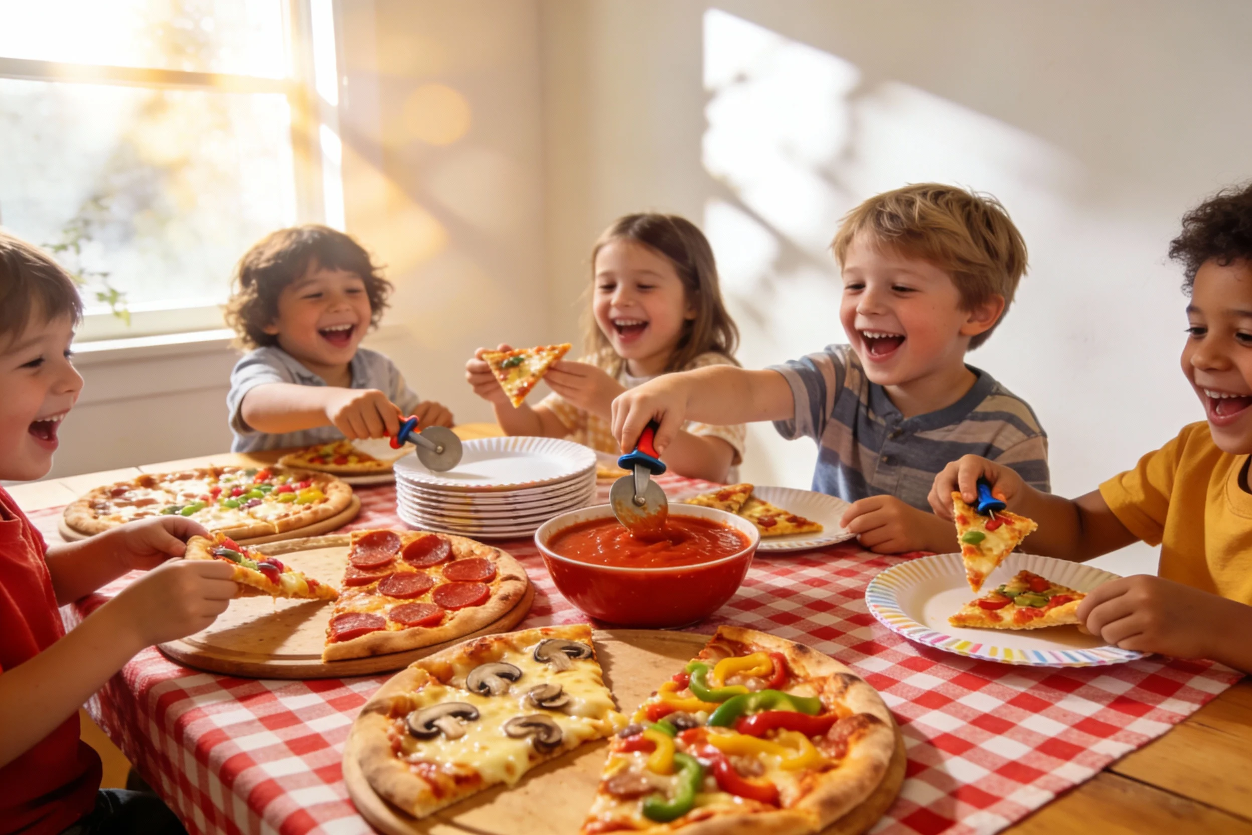 Pizza-themed party invitations