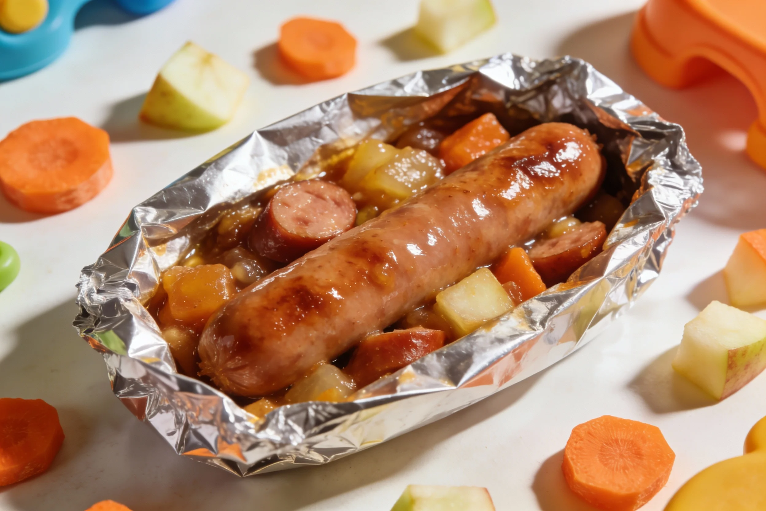Sweet and savory sausage foil packet
